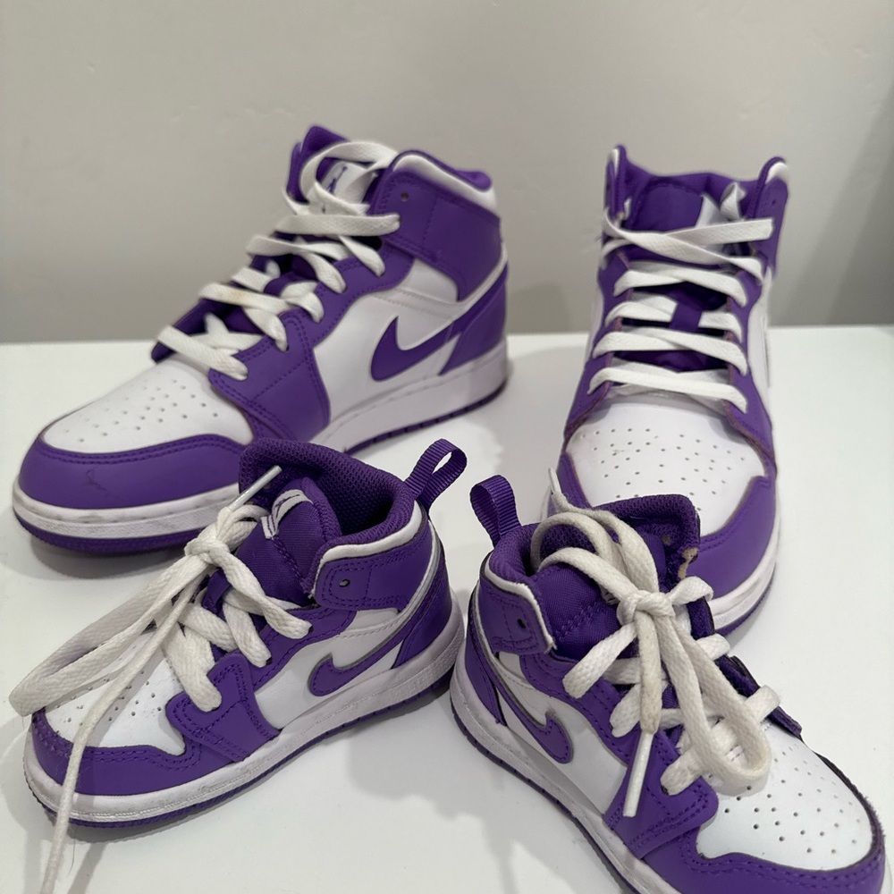 Nike Air Jordan 1 Mid GS Purple venom/white